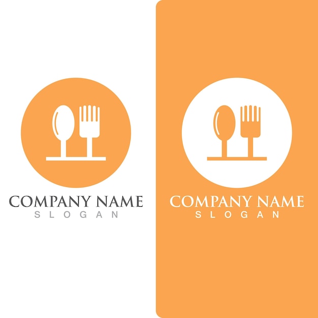 Spoon and fork logo and symbol vector