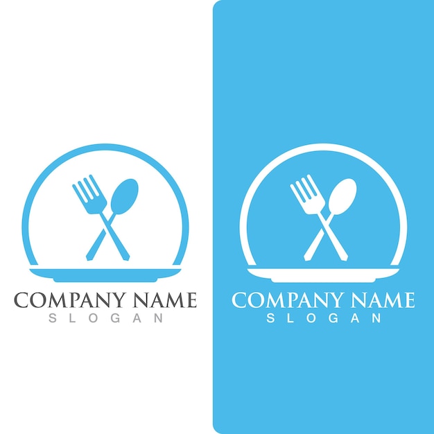 Vector spoon and fork logo and symbol vector