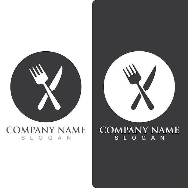 Spoon and fork logo and symbol vector