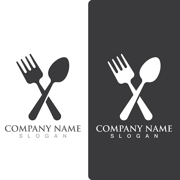 Vector spoon and fork logo and symbol vector