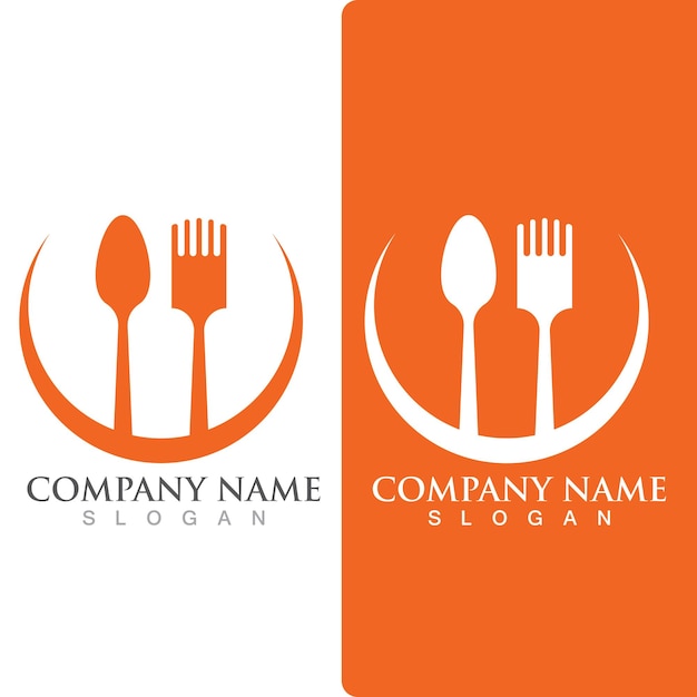 Vector spoon and fork logo and symbol vector