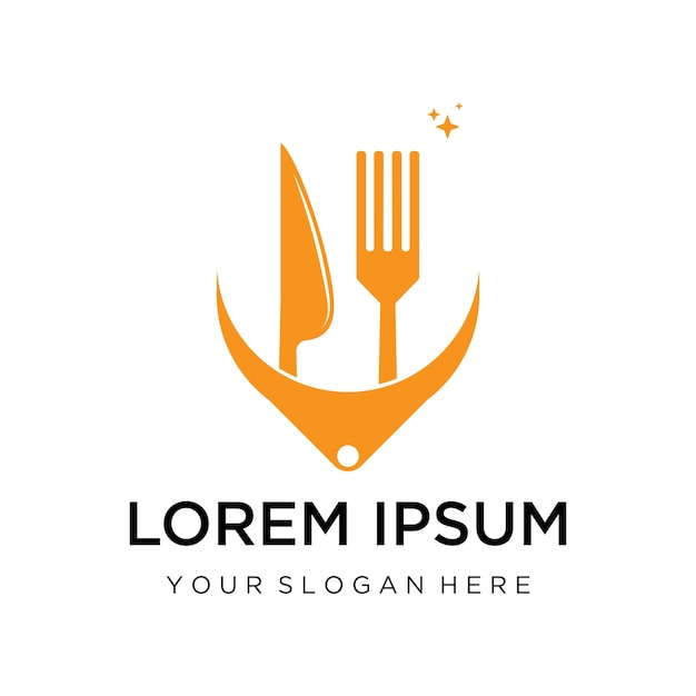 Vector spoon and fork logo and symbol vector