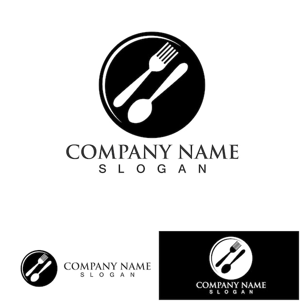 Spoon and fork logo and symbol vector