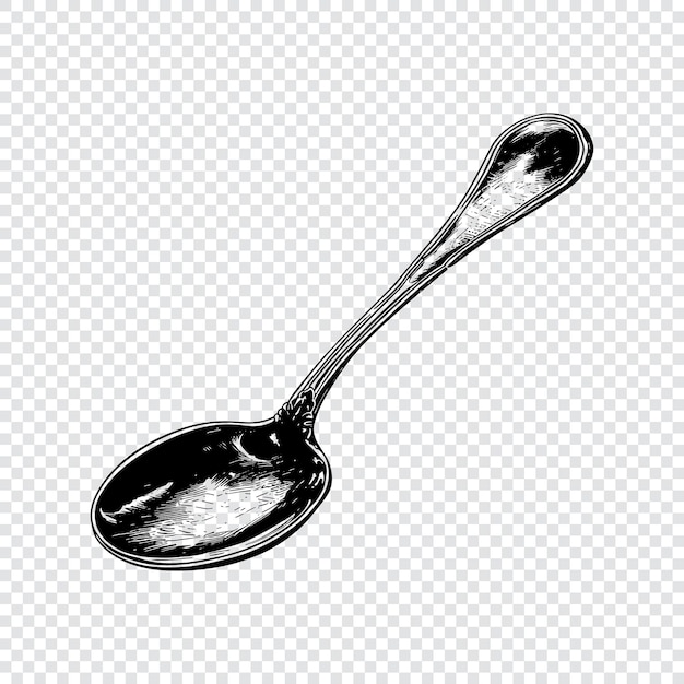 Spoon Hand drawn engraving style vector illustrations