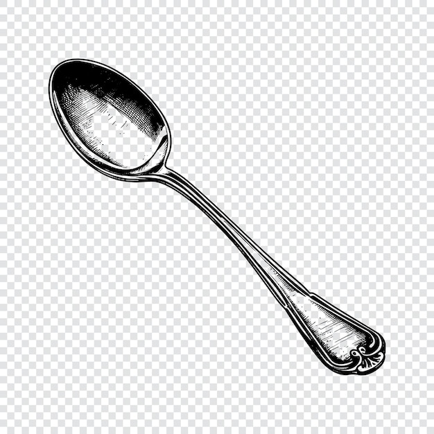 Spoon Hand drawn engraving style vector illustrations