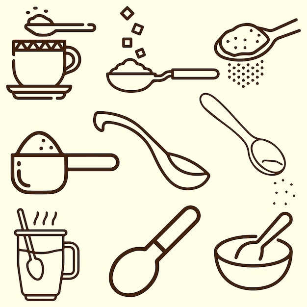 spoon for kitchen elements vector