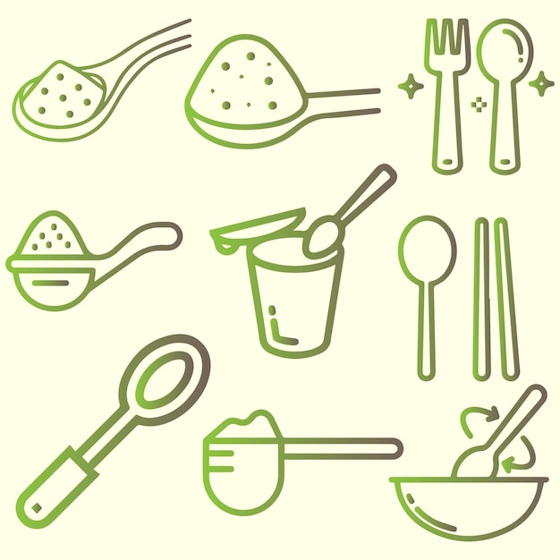 spoon for kitchen elements vector