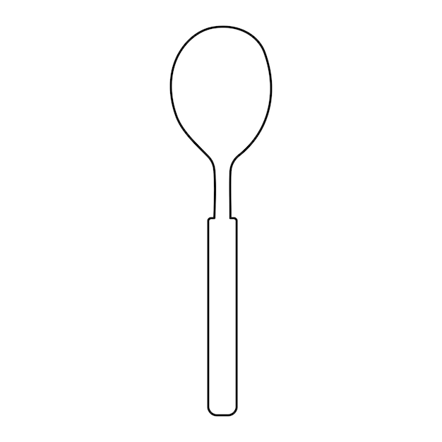 Spoon kitchen food soup cook line doodle