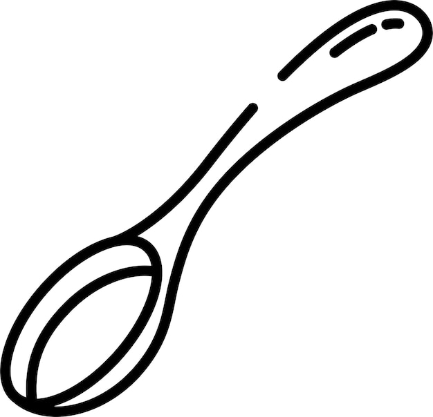 Vector spoon outline vector illustration