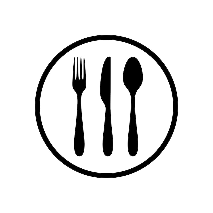 Vector spoon with fork and knife icon design template vector