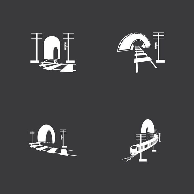 Spoor met tunnel logo pictogram vector ontwerpsjabloon