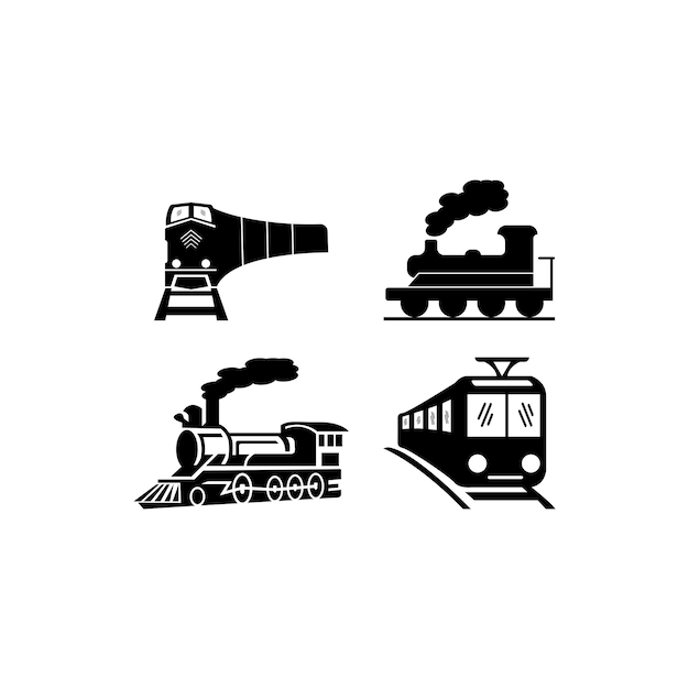 Spoorlijn pictogram vector illustratie logo ontwerp