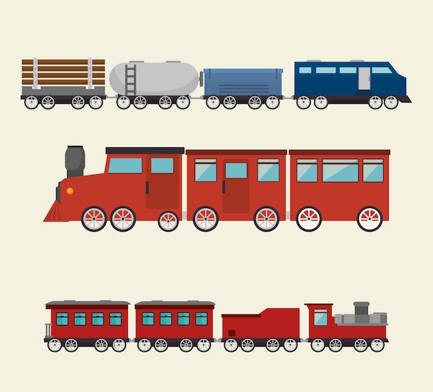 Vector spoorweg trein geïsoleerde pictogram ontwerp