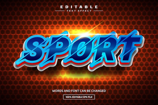 Sport 3D editable text effect template