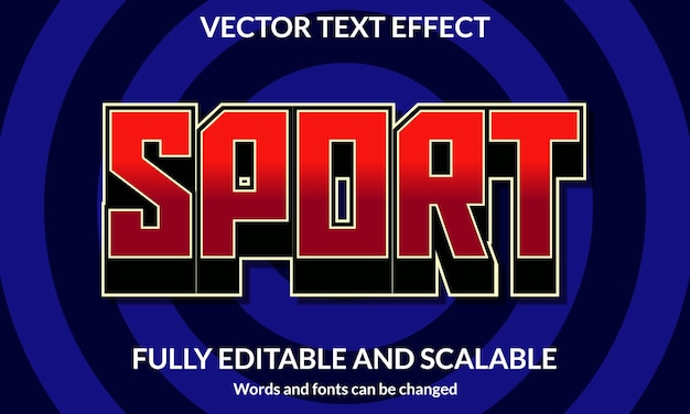 Vector sport 3d editable text effect typography vector template