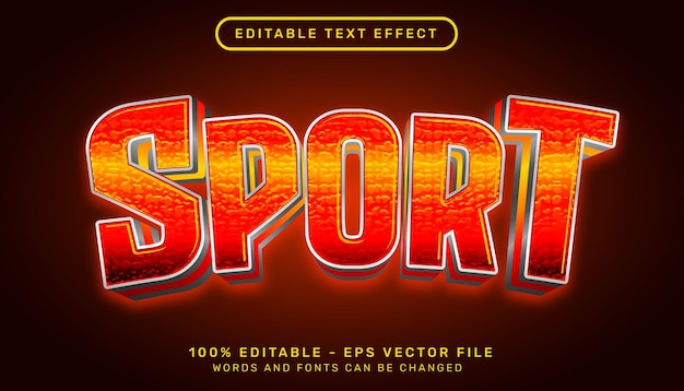 sport 3D-teksteffect met lava- en vuurtextuur