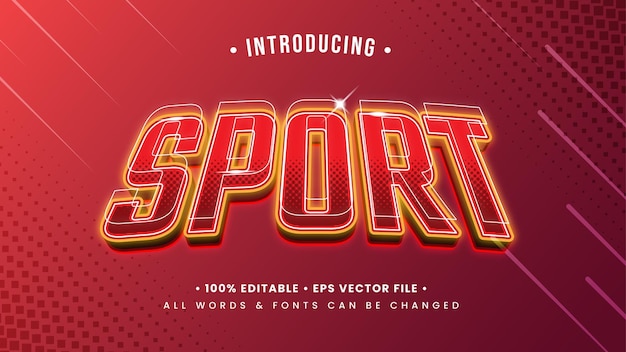 Sport 3d text style effect. editable illustrator text style.