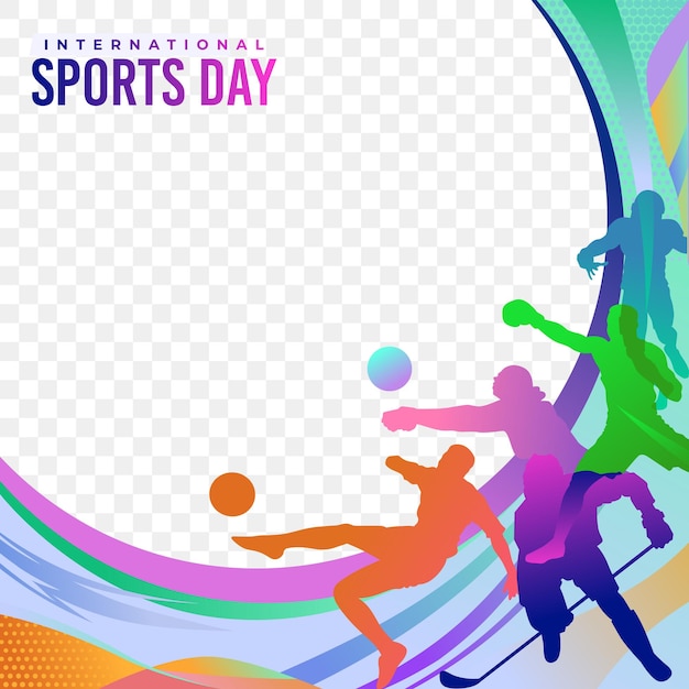 Sport Achtergrond Vector Internationale Sportdag Illustratie Grafisch Ontwerp voor de decoratie van cadeaubonnen banners en flyer