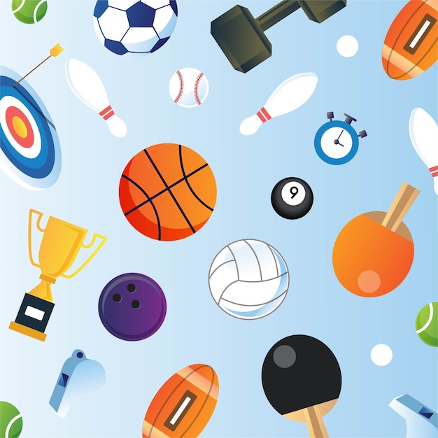 Sport achtergrondapparatuur geïsoleerd
