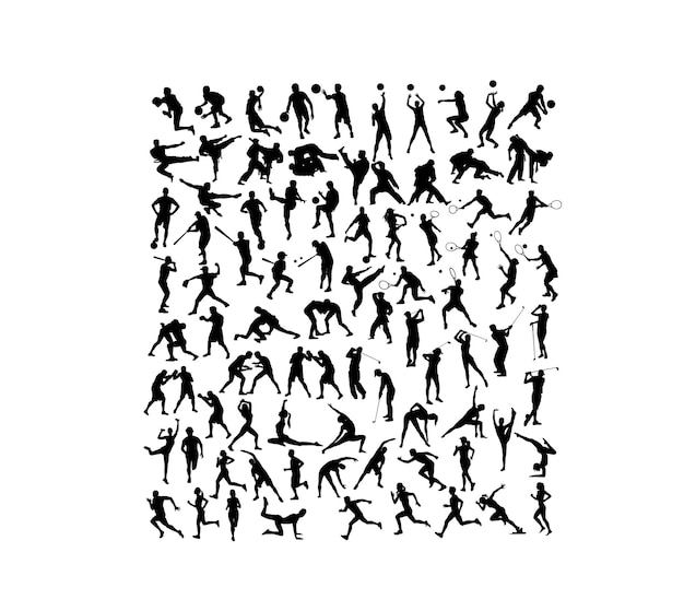 Sport activity silhouettes art vector design