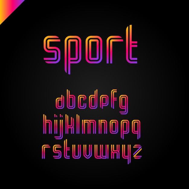 sport alfabet met Latijnse letters