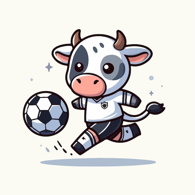 sport animal cute cow football player playing ball