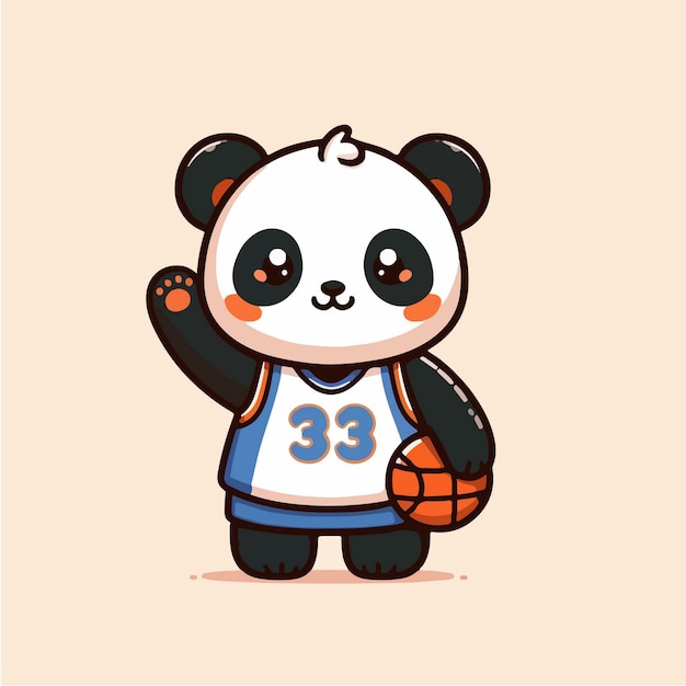 sport animal cute giraffe basketball player wearing jersey waving hand