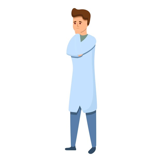 Sport arts denken pictogram Cartoon van sport arts denken vector pictogram voor webdesign geïsoleerd op een witte achtergrond