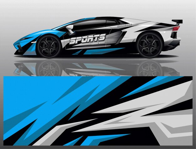 sport auto decal wrap ontwerp vector