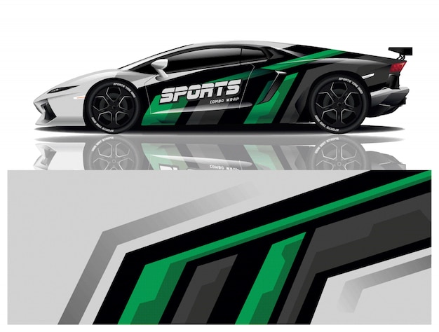 sport auto decal wrap ontwerp vector
