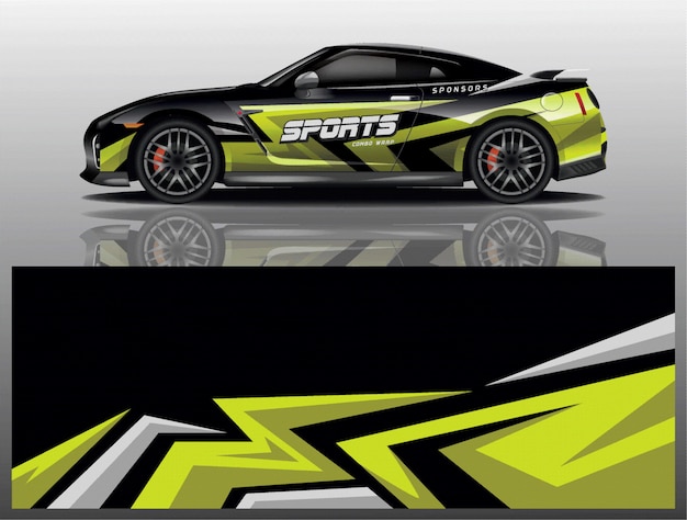 sport auto decal wrap ontwerp vector