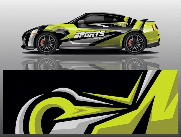 sport auto decal wrap ontwerp vector