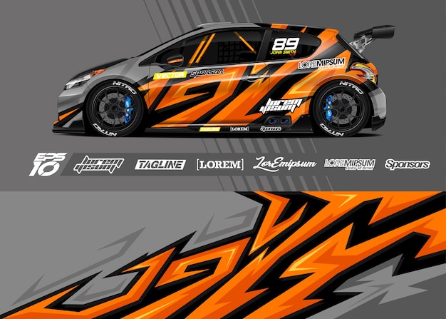 sport auto sticker wrap illustratie