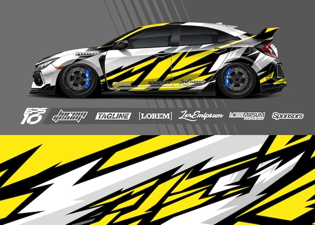 sport auto sticker wrap illustratie