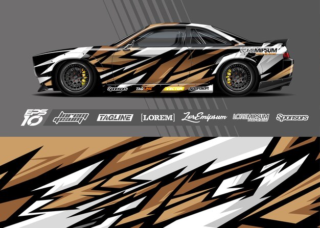 sport auto sticker wrap illustratie