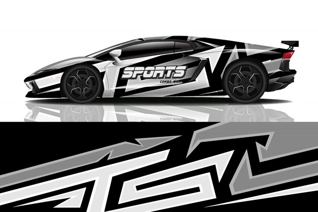 Sport auto sticker wrap illustratie