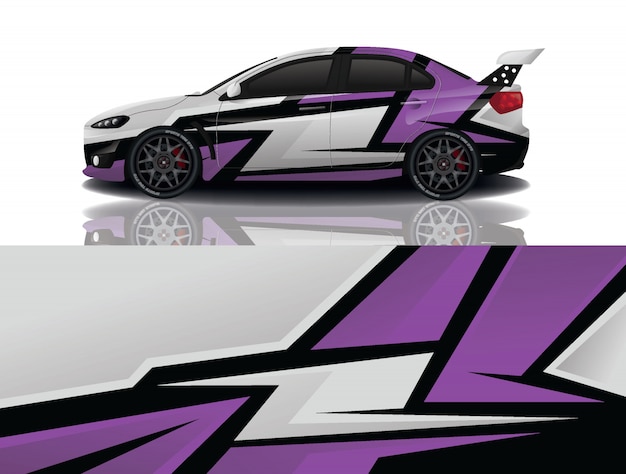 sport auto sticker wrap illustratie