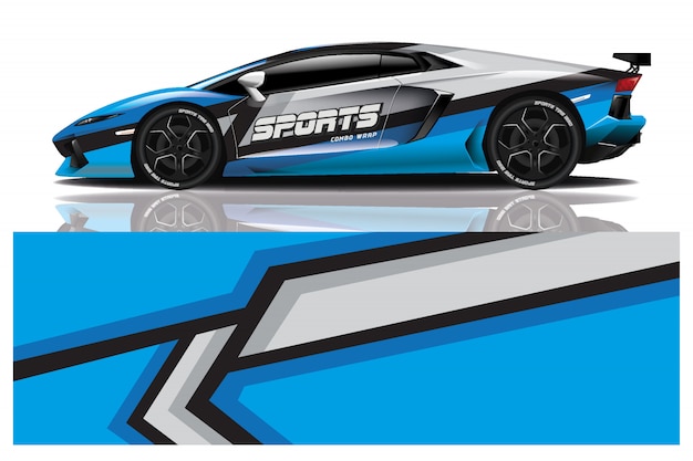 Sport auto sticker wrap illustratie