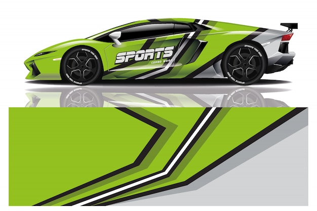 sport auto sticker wrap illustratie