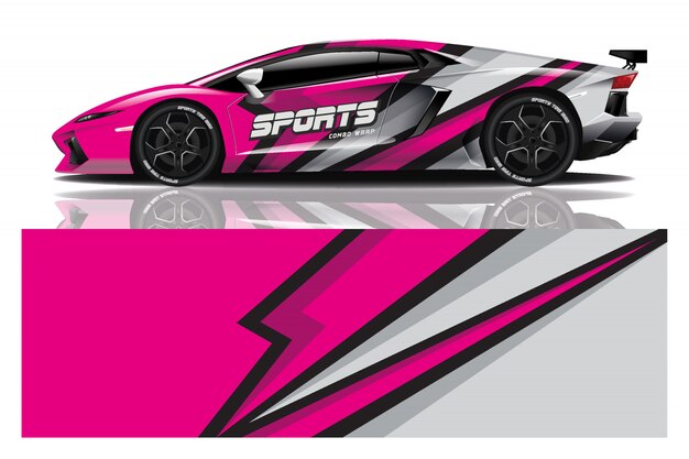 Sport auto sticker wrap illustratie