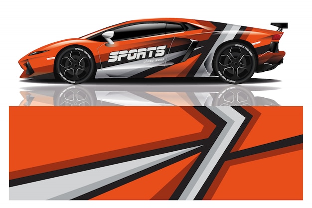 sport auto sticker wrap illustratie