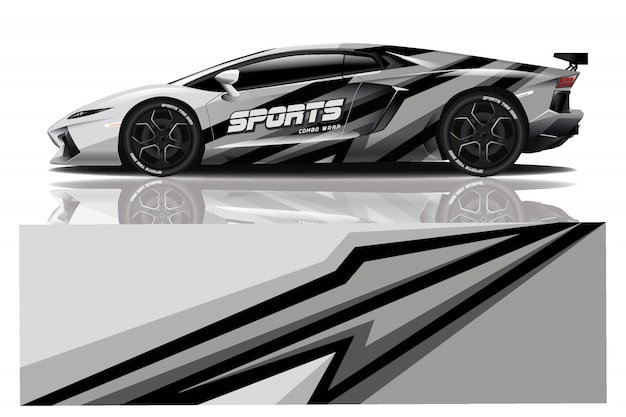 Sport auto sticker wrap illustratie