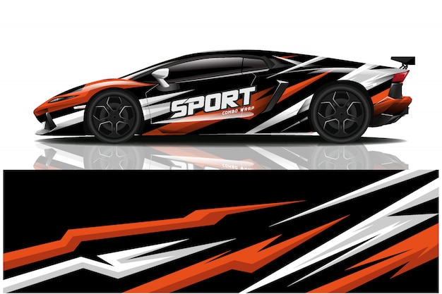 sport auto sticker wrap illustratie