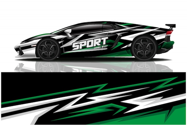 sport auto sticker wrap illustratie