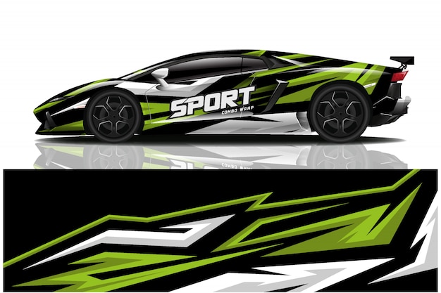 sport auto sticker wrap illustratie