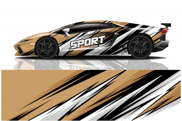 sport auto sticker wrap illustratie