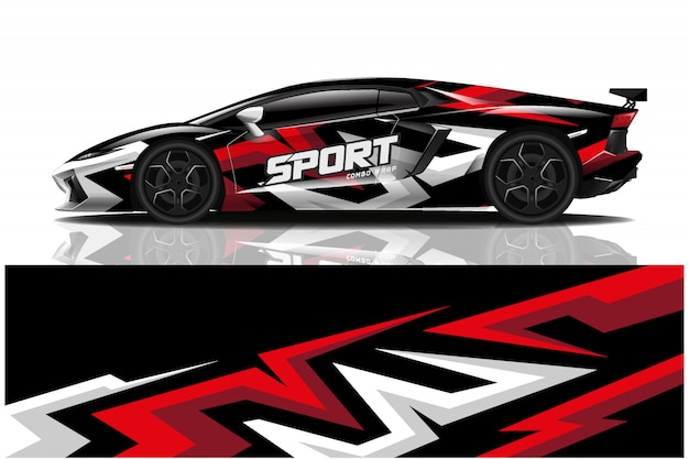 Sport auto sticker wrap illustratie