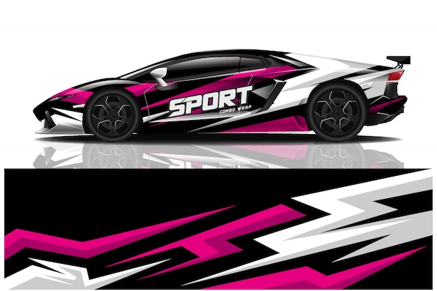 Sport auto sticker wrap illustratie