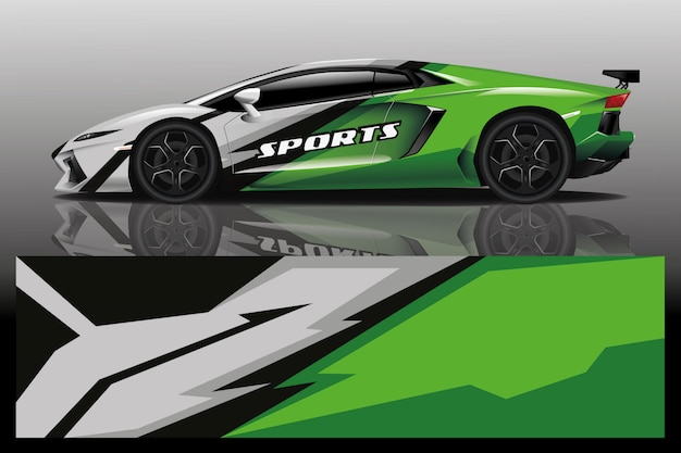 Sport auto sticker wrap illustratie