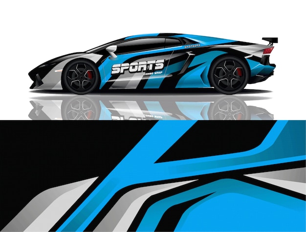 sport auto sticker wrap illustratie